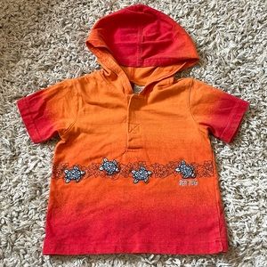 Vintage Baby Q Orange Ombré Hooded Tee, Size 3T